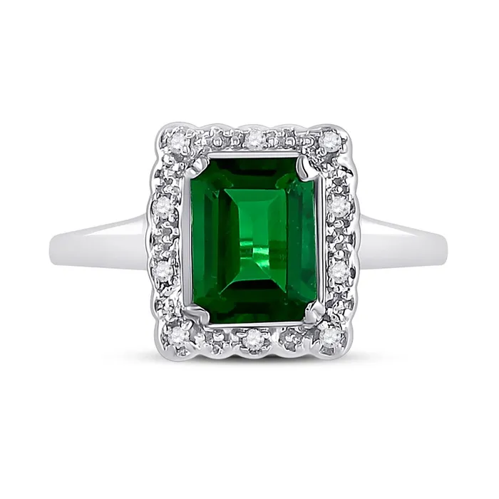 14k White Gold Emerald Created Emerald Solitaire Ring 145 Cttw gndatlanta Rings 14k White Gold Emerald Created Emerald Solitaire Ring 145 Cttw gndatlanta Rings