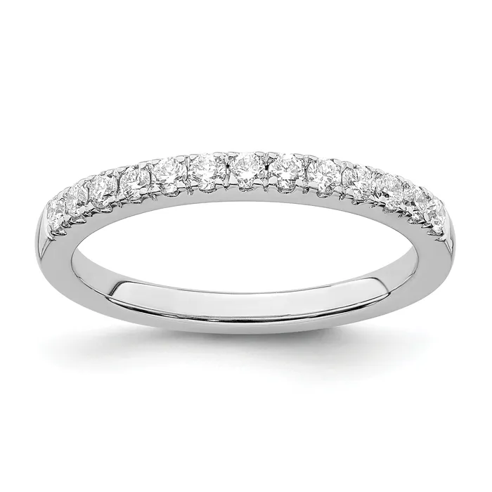 14K White Gold Lab Grown Diamond VSSI FGH Wedding Band Ring Goldia Rings