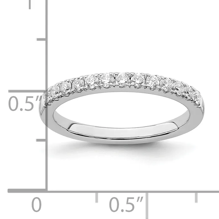 14K White Gold Lab Grown Diamond VSSI FGH Wedding Band Ring Goldia Rings