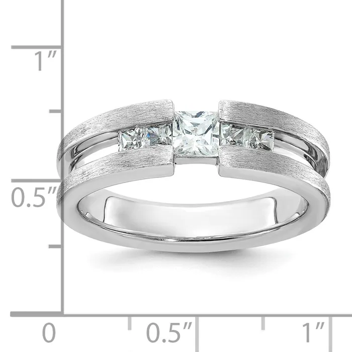 14k White Gold Mens 34 carat Diamond Complete Ring Goldia Rings