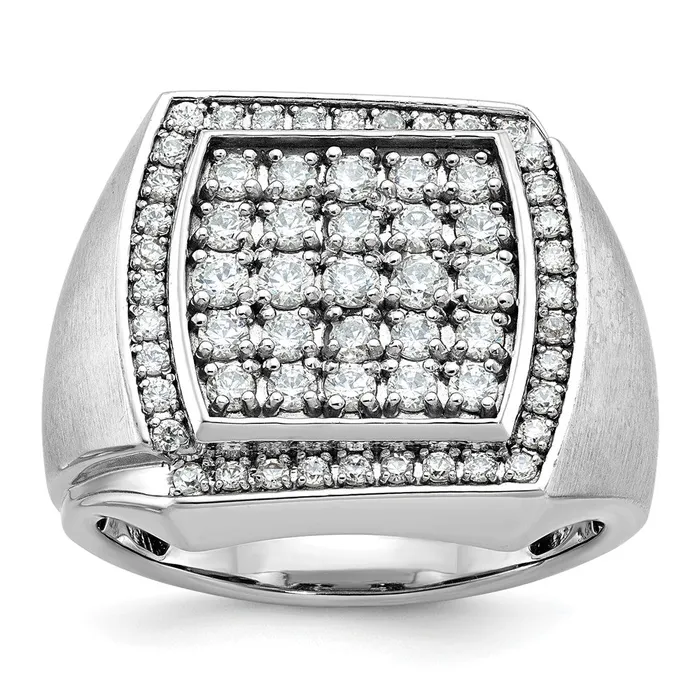 14k White Gold Mens Polished and Satin 13 carat Diamond Complete Ring Goldia Rings 14k White Gold Mens Polished and Satin 13 carat Diamond Complete Ring Goldia Rings