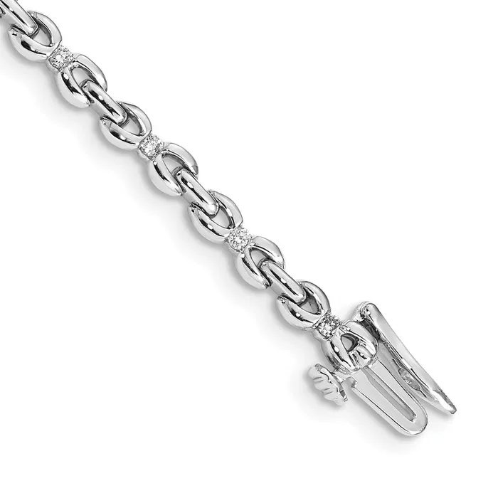 14k White Gold Natural Diamond Bracelet goldiaca Bracelets