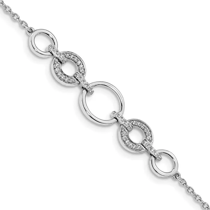 14k White Gold Natural Diamond Ovals Bracelet goldiaca Bracelets