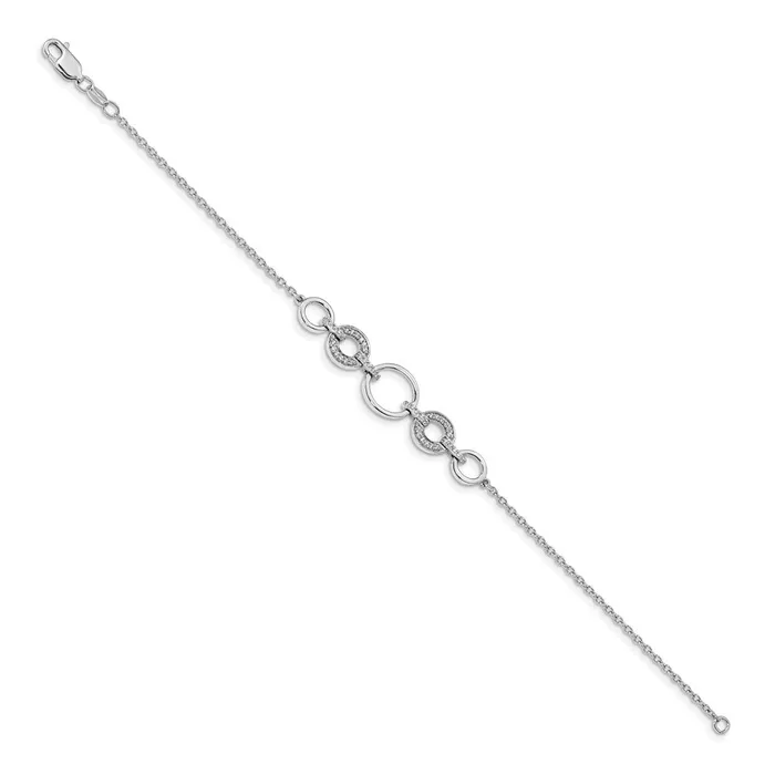 14k White Gold Natural Diamond Ovals Bracelet goldiaca Bracelets