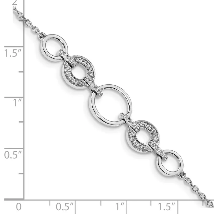14k White Gold Natural Diamond Ovals Bracelet goldiaca Bracelets