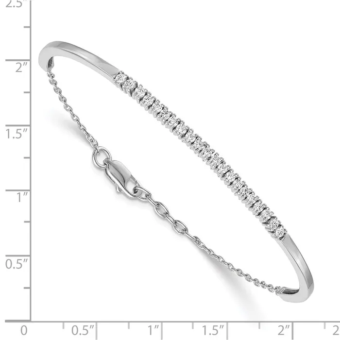 14k White Gold Natural Diamond w25 In Ext Bangle Bracelet goldiaca Bracelets