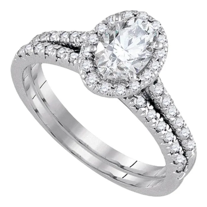 14k White Gold Oval Diamond Bridal Wedding Ring Set 115 Cttw Certified gndatlanta Rings 14k White Gold Oval Diamond Bridal Wedding Ring Set 115 Cttw Certified gndatlanta Rings