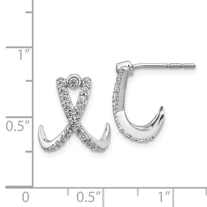 14k White Gold Real Diamond Post Earrings Goldia Earrings