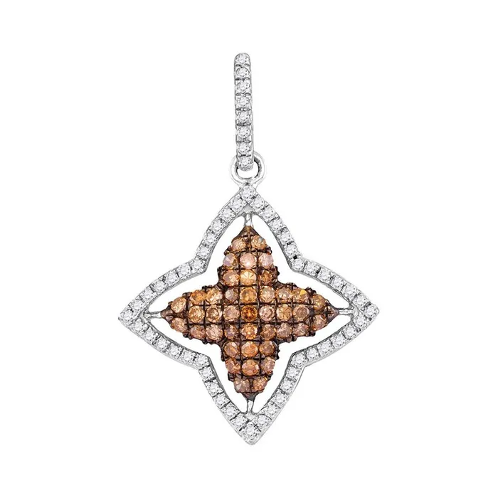 14k White Gold Round Brown Diamond Star Frame Pendant 12 Cttw gndatlanta Necklaces 14k White Gold Round Brown Diamond Star Frame Pendant 12 Cttw gndatlanta Necklaces