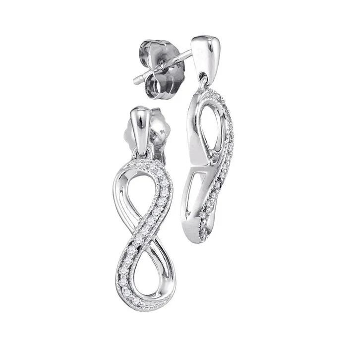 14k White Gold Round Diamond Infinity Dangle Earrings 110 Cttw gndatlanta Earrings 14k White Gold Round Diamond Infinity Dangle Earrings 110 Cttw gndatlanta Earrings