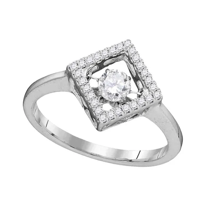 14k White Gold Round Diamond Twinkle Solitaire Diagonal Square Ring 15 Cttw gndatlanta Rings 14k White Gold Round Diamond Twinkle Solitaire Diagonal Square Ring 15 Cttw gndatlanta Rings