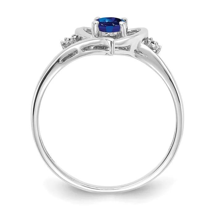 14k White Gold Sapphire and Real Diamond Heart Ring Goldiacom Rings