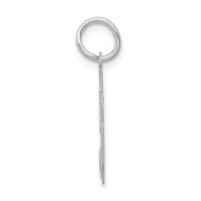 14k White Goldw Small Satin Number 50 Charm Goldia Charm Necklaces