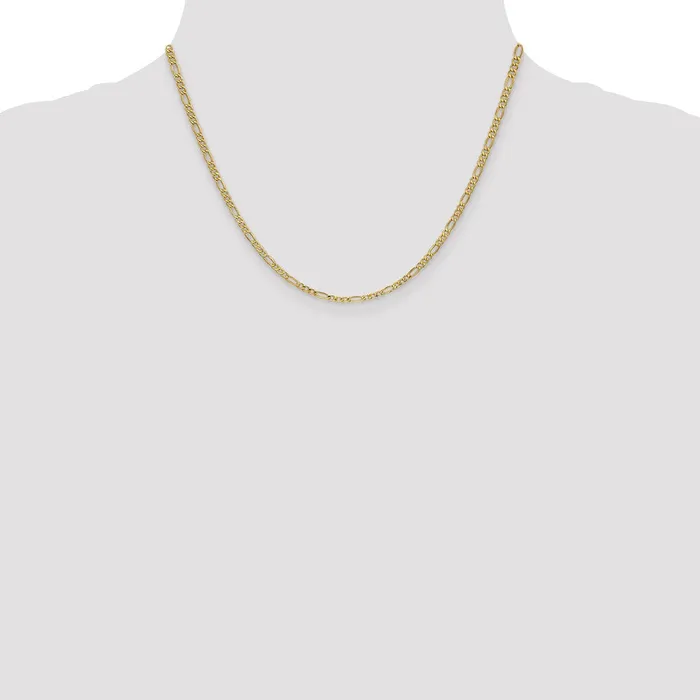 14K Yellow Gold 18 inch 25mm SemiSolid Figaro with Lobster Clasp Chain Necklace MDS Necklaces 14K Yellow Gold 18 inch 25mm SemiSolid Figaro with Lobster Clasp Chain Necklace MDS Necklaces