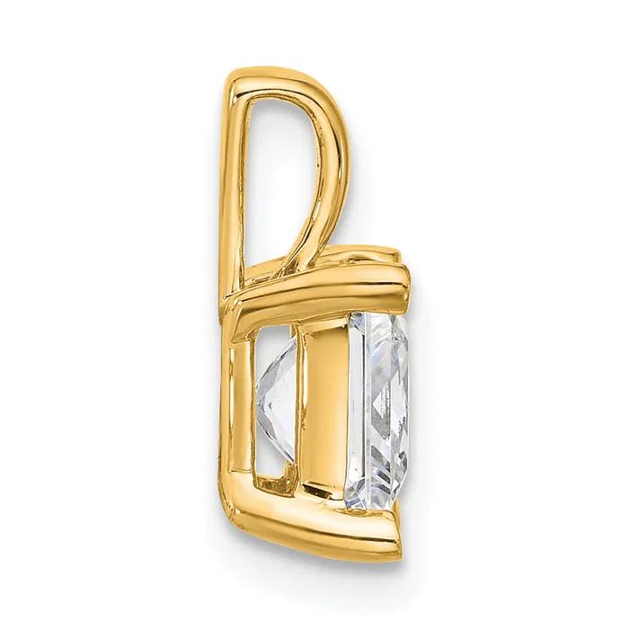 14k Yellow Gold 2 12 Ct Certified Lab Grown Diamond VSSI G Princess Four Prong Pendant Goldia Necklaces