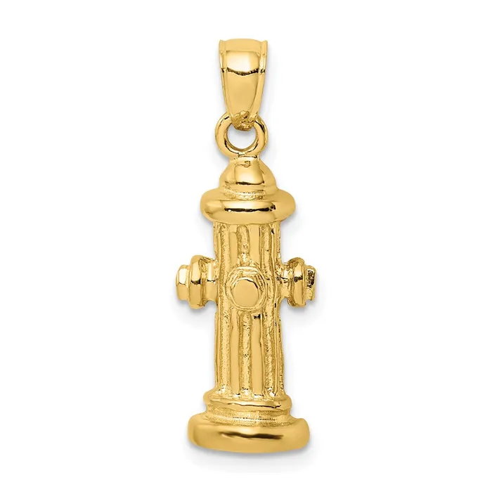 14k Yellow Gold 2D Fire Hydrant Charm Goldia Charm Necklaces