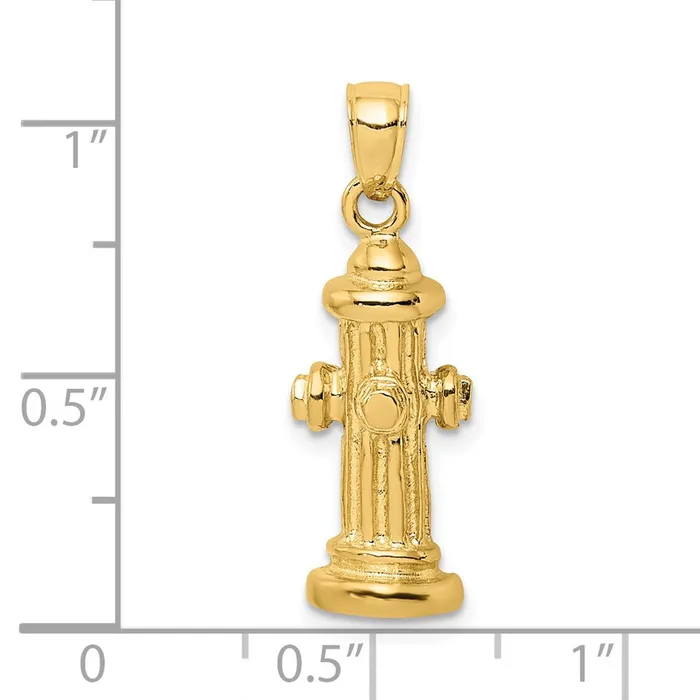 14k Yellow Gold 2D Fire Hydrant Charm Goldia Charm Necklaces