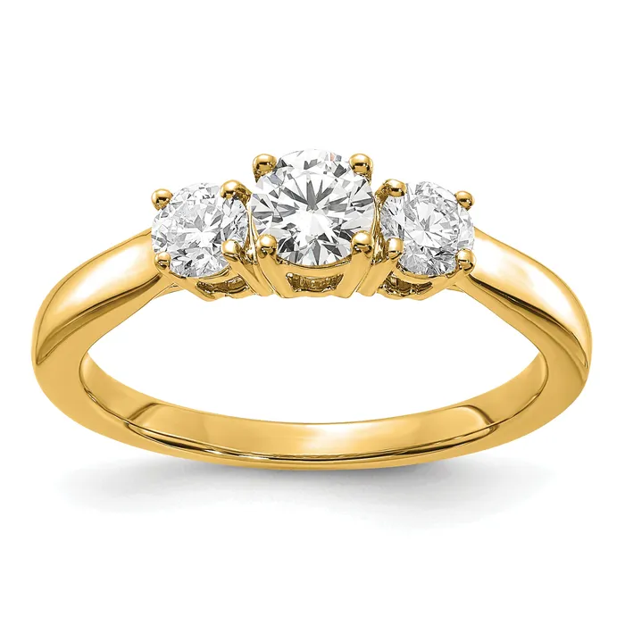 14k Yellow Gold 38 Ct Ct Lab Grown Diamond VSSI G 38 Ct Center Round Three Stone Engagement Ring Goldia Rings 14k Yellow Gold 38 Ct Ct Lab Grown Diamond VSSI G 38 Ct Center Round Three Stone Engagement Ring Goldia Rings
