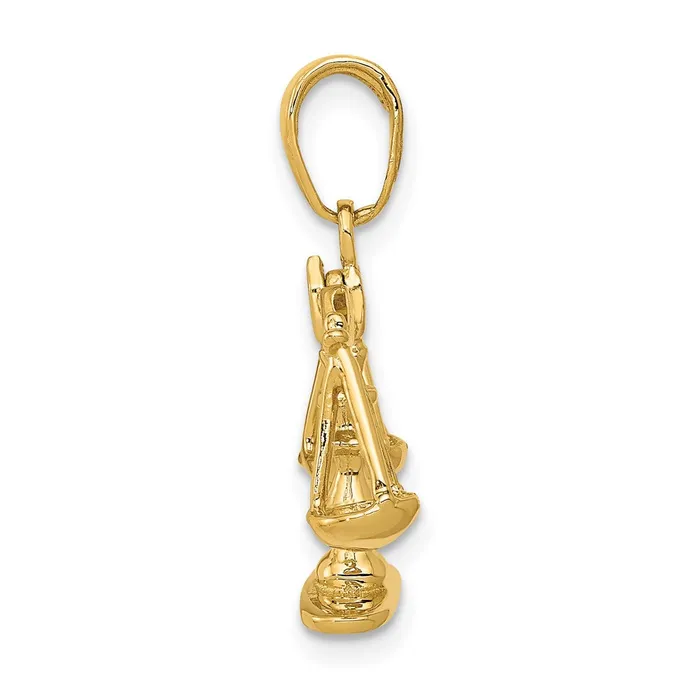 14k Yellow Gold 3D Moveable Scales of Justice Pendant Goldia Necklaces