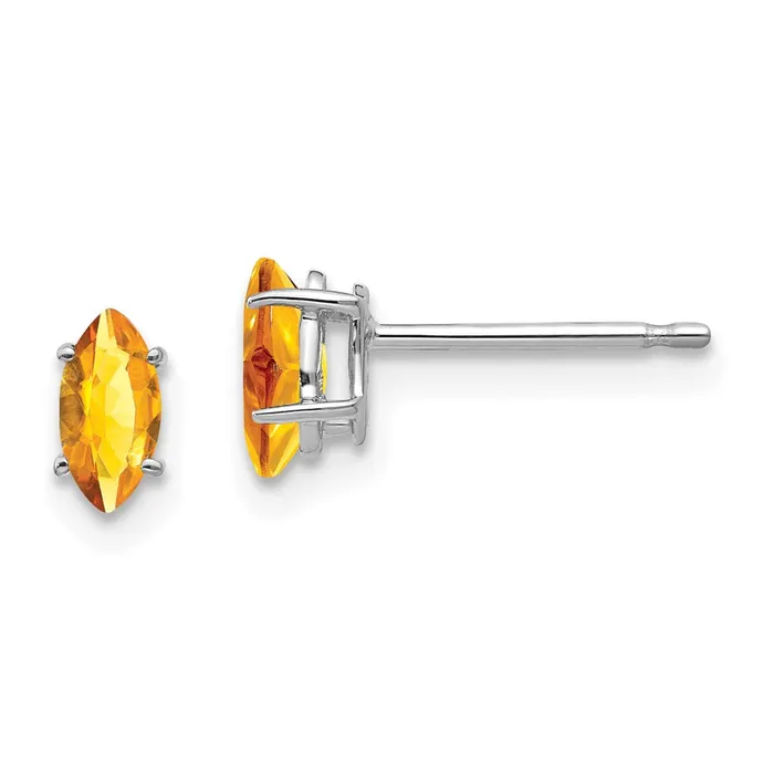 14k Yellow Gold 6x3mm Citrine Marquise Stud Earring Goldia Earrings
