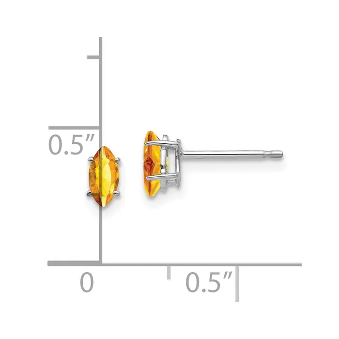14k Yellow Gold 6x3mm Citrine Marquise Stud Earring Goldia Earrings