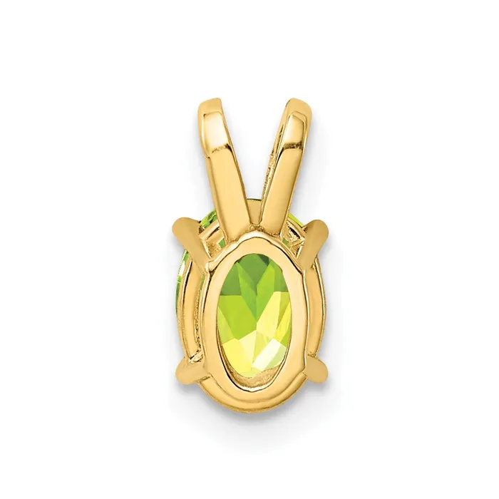 14K Yellow Gold 7x5mm Oval Peridot Checker pendant Goldia Necklaces