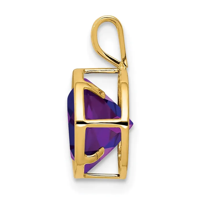 14K Yellow Gold 8mm Amethyst Checker bezel pendant Goldia PreStyled Sets