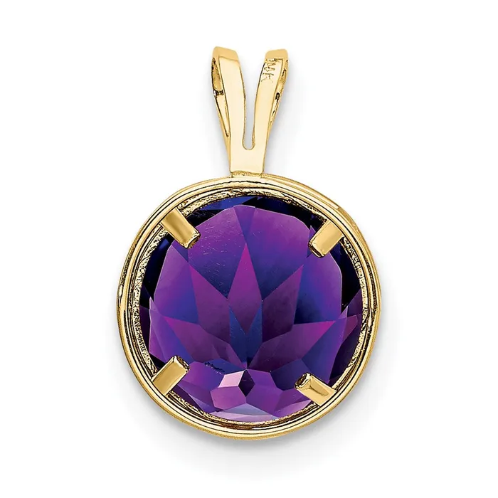 14K Yellow Gold 8mm Amethyst Checker bezel pendant Goldia PreStyled Sets