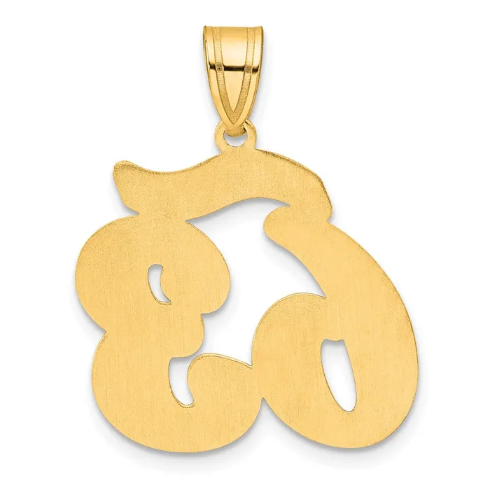 14k Yellow Gold Brushed Border Script Number 63 Pendant Goldia PreStyled Sets