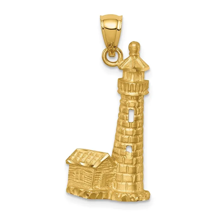 14k Yellow Gold Brushed DC Lighthouse Pendant Goldia PreStyled Sets