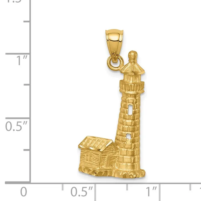 14k Yellow Gold Brushed DC Lighthouse Pendant Goldia PreStyled Sets