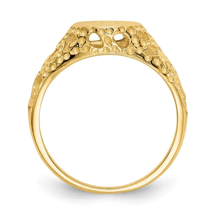 14K Yellow Gold Childs Fancy Signet Ring Goldia Rings
