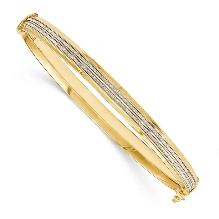 14k Yellow Gold Glitter Infused Hinged Bangle Goldia PreStyled Sets