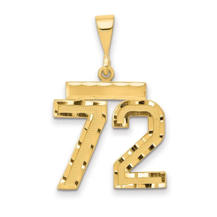 14k Yellow Gold Medium Diamondcut Number 72 Charm Goldia Charm Necklaces 14k Yellow Gold Medium Diamondcut Number 72 Charm Goldia Charm Necklaces