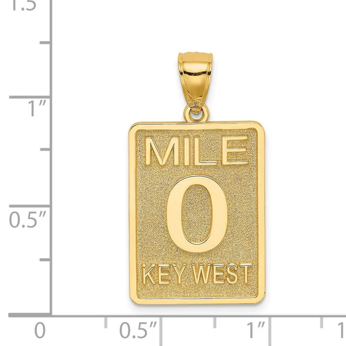 14k Yellow Gold Mile Marker 0 KEY WEST Charm Goldia Charm Necklaces