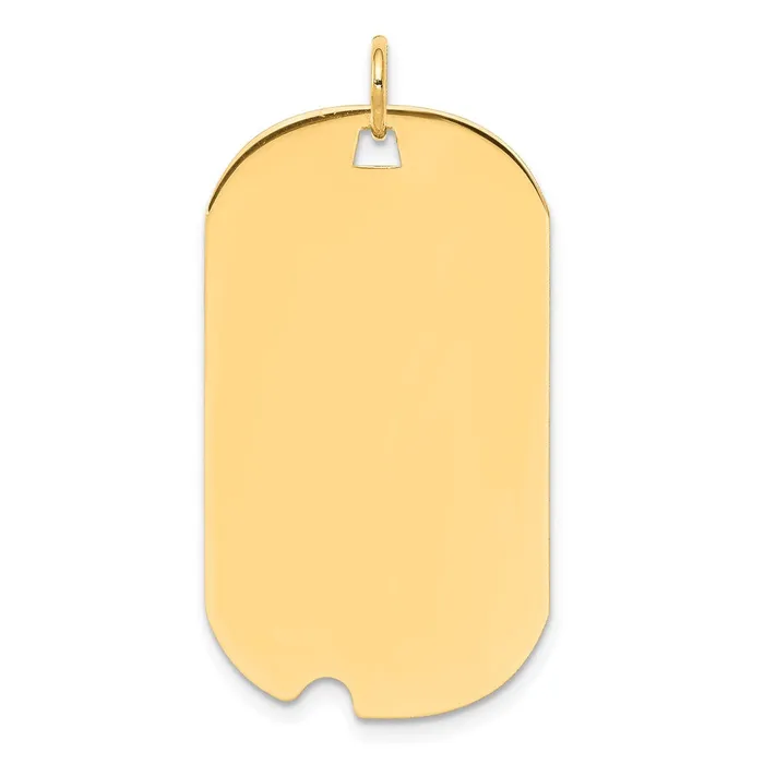 14k Yellow Gold Plain 018 Gauge Engravable Dog Tag wNotch Disc Charm Goldia Charm Necklaces 14k Yellow Gold Plain 018 Gauge Engravable Dog Tag wNotch Disc Charm Goldia Charm Necklaces