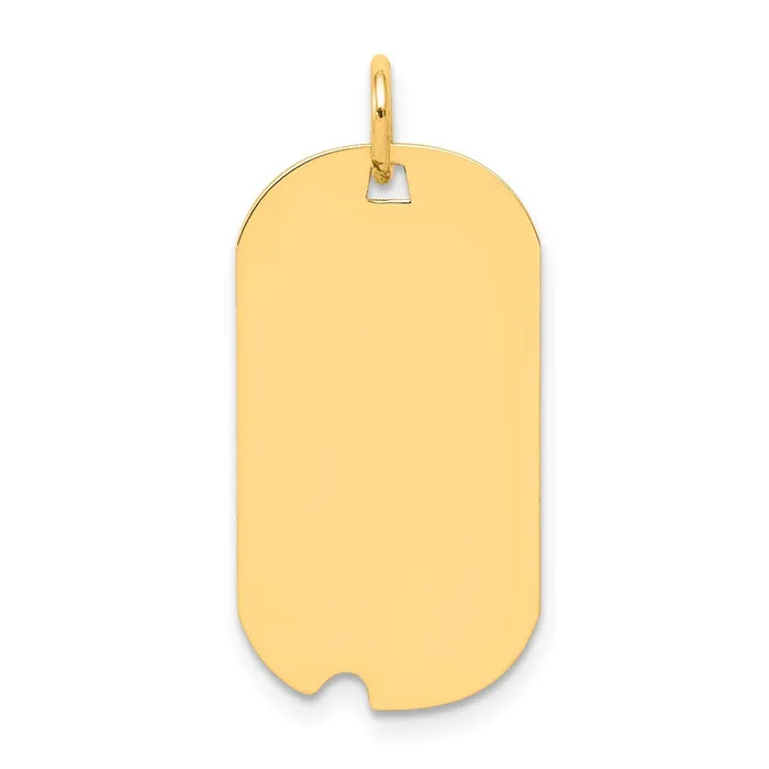 14k Yellow Gold Plain 035 Gauge Engravable Dog Tag wNotch Disc Charm Goldia Charm Necklaces 14k Yellow Gold Plain 035 Gauge Engravable Dog Tag wNotch Disc Charm Goldia Charm Necklaces