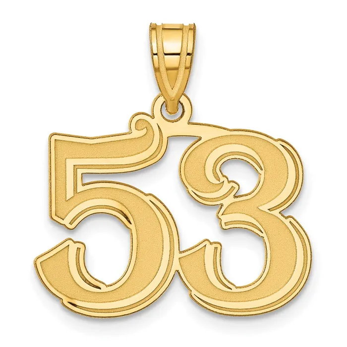 14k Yellow Gold Polished Etched Number 53 Pendant Goldia PreStyled Sets
