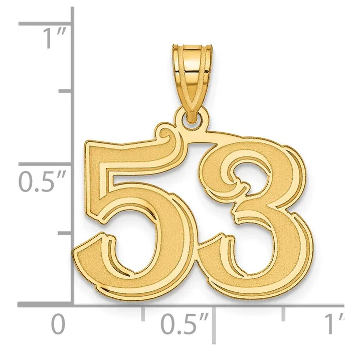 14k Yellow Gold Polished Etched Number 53 Pendant Goldia PreStyled Sets