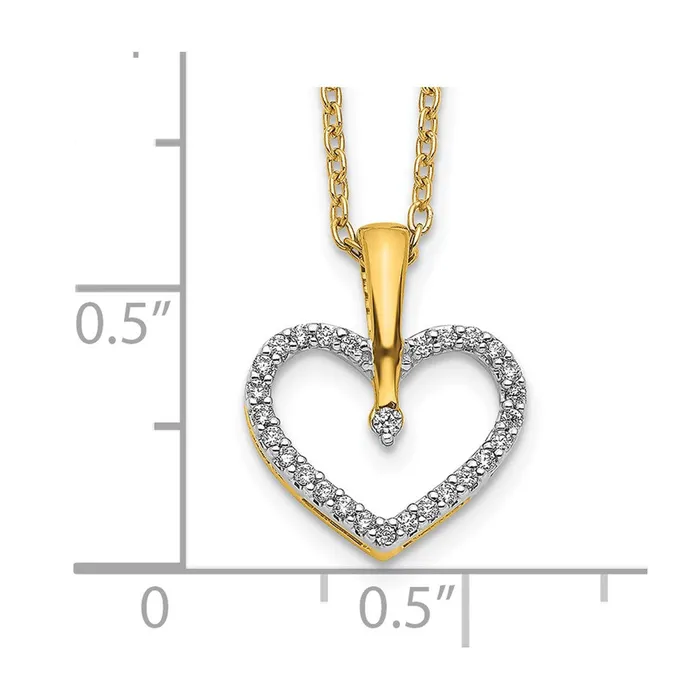 14k Yellow Gold Real Diamond Heart Pendant Goldia Necklaces