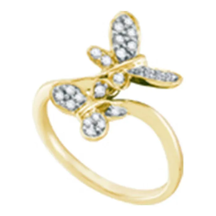 14k Yellow Gold Round Diamond Double Butterfly Bug Bypass Ring 14 Cttw gndatlanta Rings 14k Yellow Gold Round Diamond Double Butterfly Bug Bypass Ring 14 Cttw gndatlanta Rings