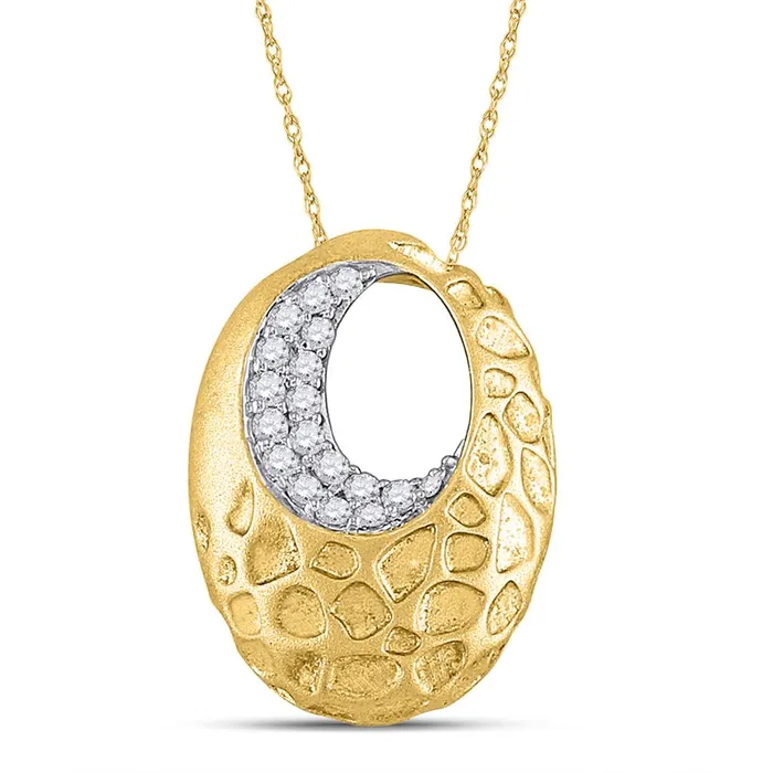 14k Yellow Gold Round Diamond Spotted Oval Pendant 16 Cttw gndatlanta Necklaces 14k Yellow Gold Round Diamond Spotted Oval Pendant 16 Cttw gndatlanta Necklaces