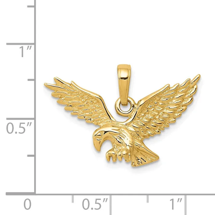 14k Yellow Gold Solid Polished Eagle Landing Pendant Goldia PreStyled Sets