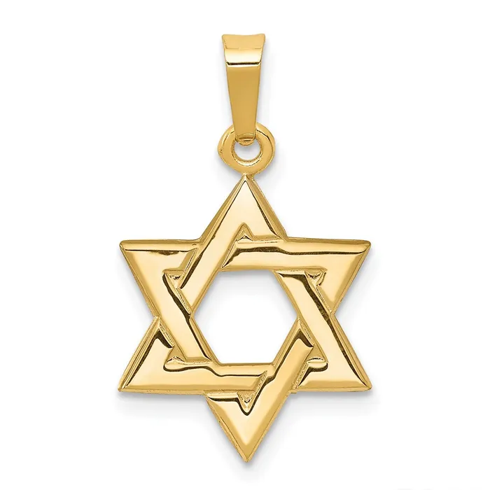 14k Yellow Gold Star of David Pendant Goldia Necklaces