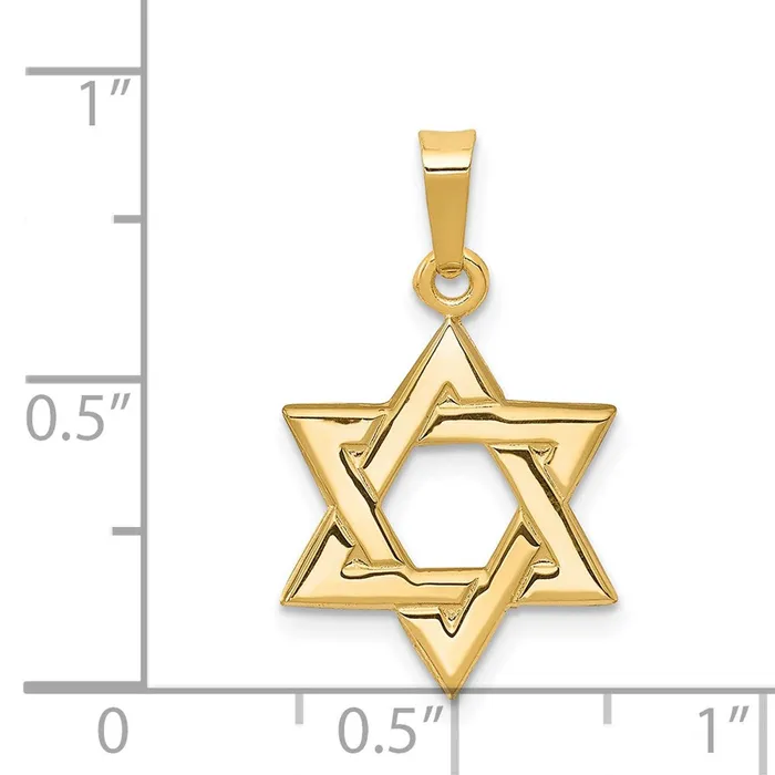 14k Yellow Gold Star of David Pendant Goldia Necklaces