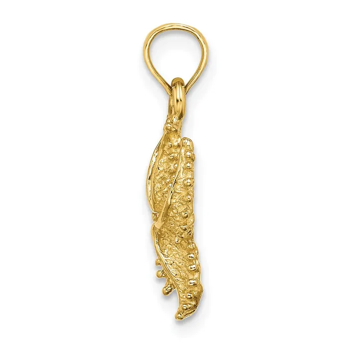 14k Yellow Gold Textured Starfish Charm Goldia Charm Necklaces