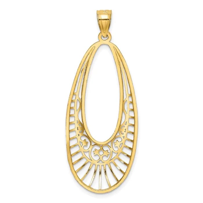 14k Yellow Rhodium Gold Rhodiumplated Oval Pendant Goldia Necklaces