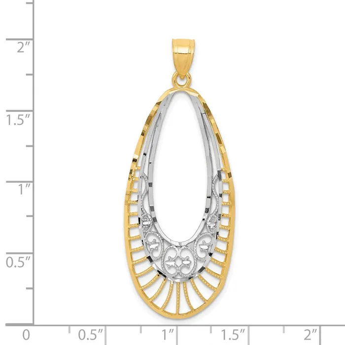 14k Yellow Rhodium Gold Rhodiumplated Oval Pendant Goldia Necklaces