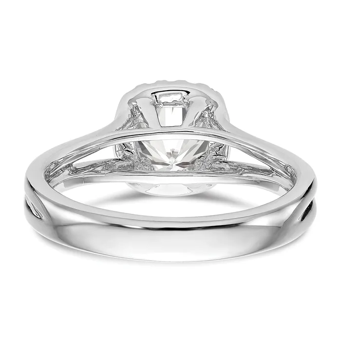 14kw Cushion Halo Simulated Diamond Split Shank Engagement Ring Goldiacom Rings