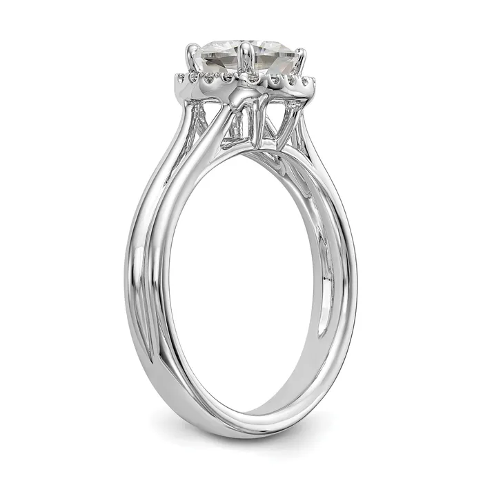 14kw Cushion Halo Simulated Diamond Split Shank Engagement Ring Goldiacom Rings